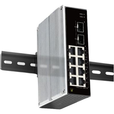 Conexpro GNT-IG1210GF-DC, Průmyslový switch na DIN lištu, 8x LAN, 2x SFP
