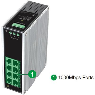 Conexpro GNT-IG1008GL-AC, Průmyslový switch na DIN lištu, 8x LAN