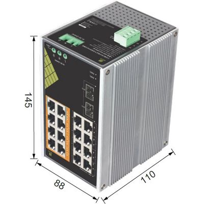 Conexpro GNT-IG1218F8-AC, Průmyslový PoE switch na DIN lištu, 16x LAN, 8x PoE, 2x SFP