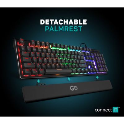 CONNECT IT GG mechanická herní klávesnice (CZ+SK verze), ČERNÁ
