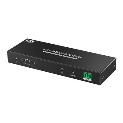 PremiumCord HDMI switch 4:1 s podporou rozlišení 8K@60Hz,4K@120Hz, 1080P, HDR, s ovládáním tlačítkem a dálkovým ovladačem