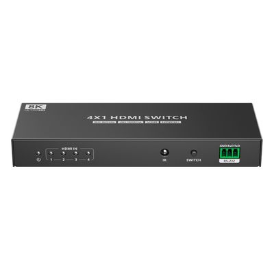 PremiumCord HDMI switch 4:1 s podporou rozlišení 8K@60Hz,4K@120Hz, 1080P, HDR, s ovládáním tlačítkem a dálkovým ovladačem
