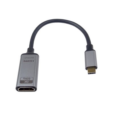 PremiumCord Adaptér USB-C na HDMI rozlišení obrazu 8K@60Hz,4K@144Hz Aluminium 20cm