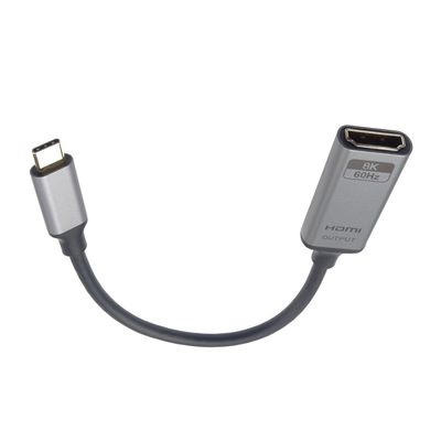 PremiumCord Adaptér USB-C na HDMI rozlišení obrazu 8K@60Hz,4K@144Hz Aluminium 20cm