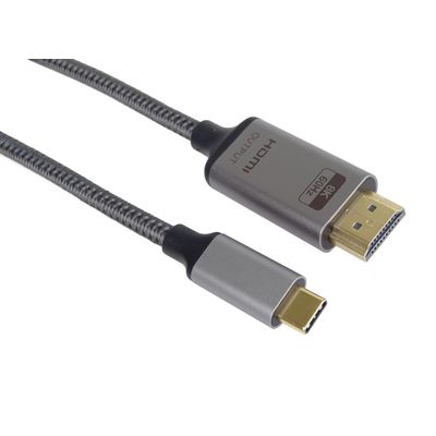 PremiumCord USB-C na HDMI kabel 2m rozlišení obrazu 8K@60Hz,4K@144Hz Aluminium