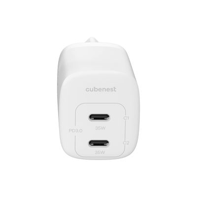 Cubenest PD GaN Adaptér 35W S2D1 - bílý