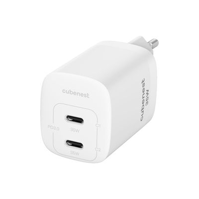 Cubenest PD GaN Adaptér 35W S2D1 - bílý