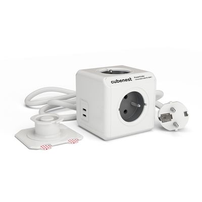 Cubenest PowerCube Extended USB C+C PD 35 W 1,5 m - šedá