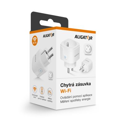 Chytrá zásuvka ALIGATOR Wi-Fi s měřením spotřeby