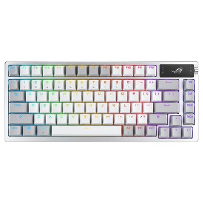 ASUS ROG AZOTH Moonlight White, mechanická, Bluetooth, US, bílá