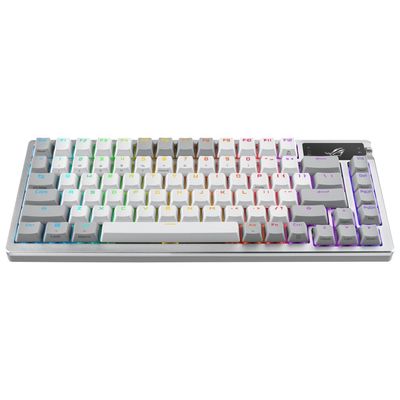 ASUS ROG AZOTH Moonlight White, mechanická, Bluetooth, US, bílá