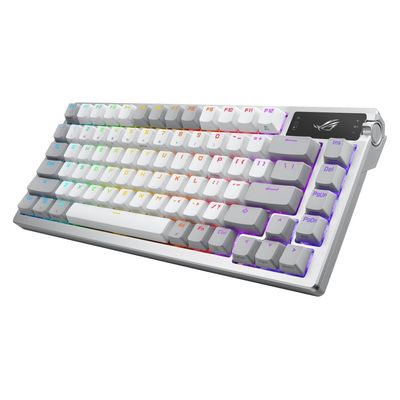 ASUS ROG AZOTH Moonlight White, mechanická, Bluetooth, US, bílá
