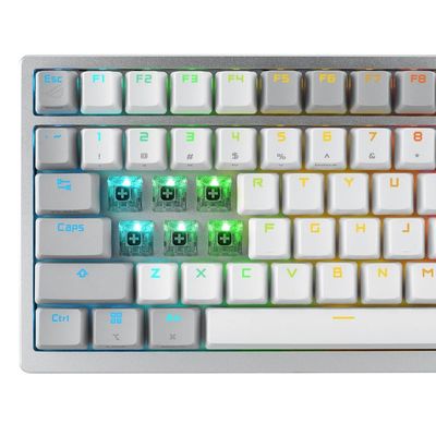 ASUS ROG AZOTH Moonlight White, mechanická, Bluetooth, US, bílá