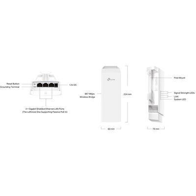 TP-Link EAP211-Bridge KIT Bezdrátový spoj, 5 GHz, 2 jednotky