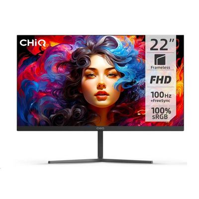 CHiQ 22 UltraSlim monitor 22F650 FHD, 100 Hz, Frameless, černý