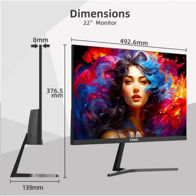 CHiQ 22 UltraSlim monitor 22F650 FHD, 100 Hz, Frameless, černý