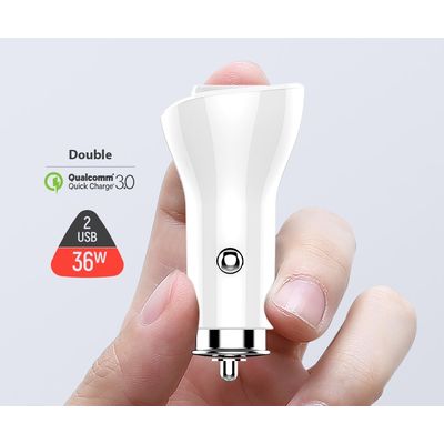 ColorWay 2x USB nabíječka do auta 36W, bílá