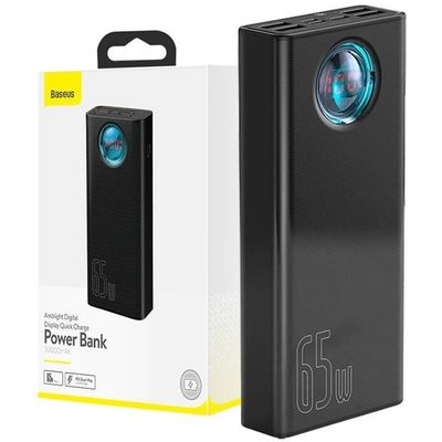 Power banka Baseus Amblight QC 30000mAh 65W černá s kabelem USB-C - USB-C 1m