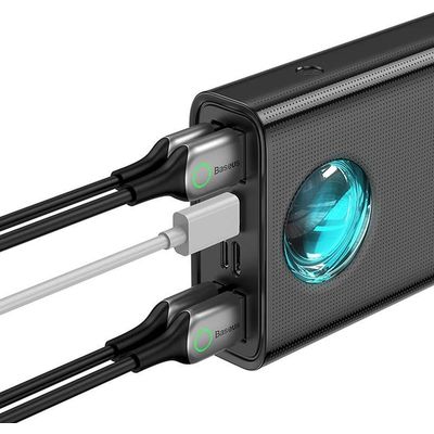 Power banka Baseus Amblight QC 30000mAh 65W černá s kabelem USB-C - USB-C 1m