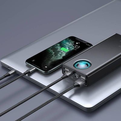 Power banka Baseus Amblight QC 30000mAh 65W černá s kabelem USB-C - USB-C 1m