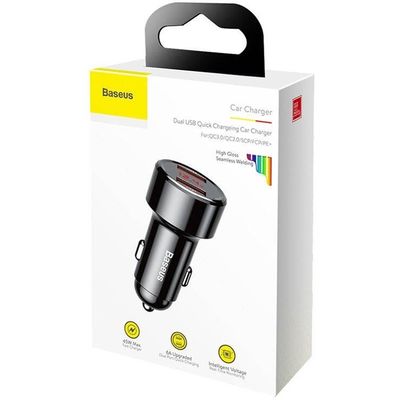 Nabíječka do auta Baseus Magic 2x USB 45W 6A s displejem černá