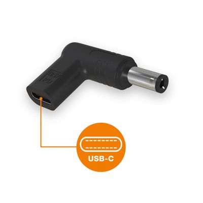 USB-C napájecí redukce 5,5 x 2,1 mm pro notebooky Acer/Compaq/HP/Fujitsu/Toshiba