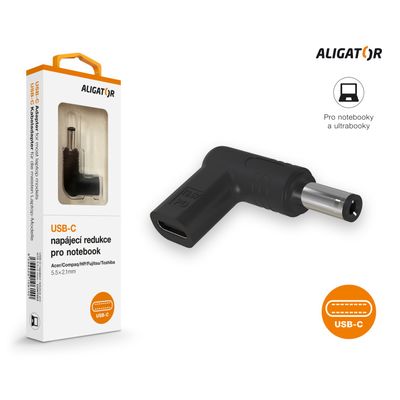 USB-C napájecí redukce 5,5 x 2,1 mm pro notebooky Acer/Compaq/HP/Fujitsu/Toshiba