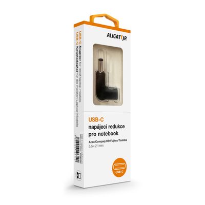 USB-C napájecí redukce 5,5 x 2,1 mm pro notebooky Acer/Compaq/HP/Fujitsu/Toshiba