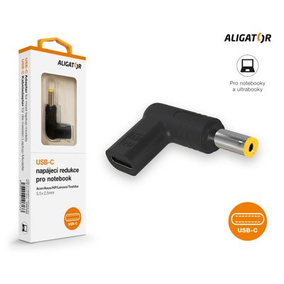 USB-C napájecí redukce 5,5x2,5 mm pro notebooky Acer/Asus/HP/Lenovo/Toshiba