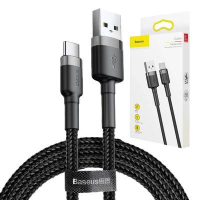Kabel Baseus Cafule USB-C 2A 3m (černo-šedý)