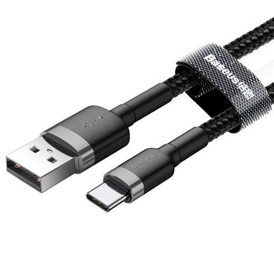 Kabel Baseus Cafule USB-C 2A 3m (černo-šedý)