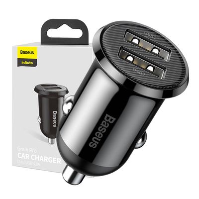 Autonabíječka Baseus Grain Pro 2x USB 4.8A (černá)
