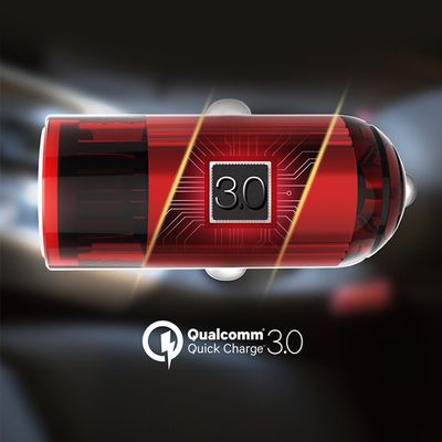 ColorWay nabíječka do auta 1x USB 18W QC3.0, červená