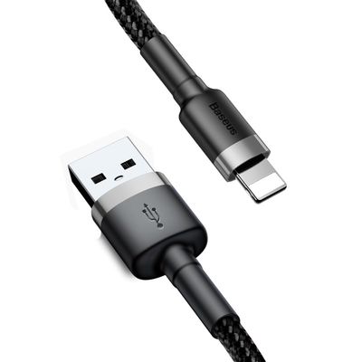 Baseus Cafule nabíjecí/datový kabel USB na Lightning 1,5A 2m, šedá-černá