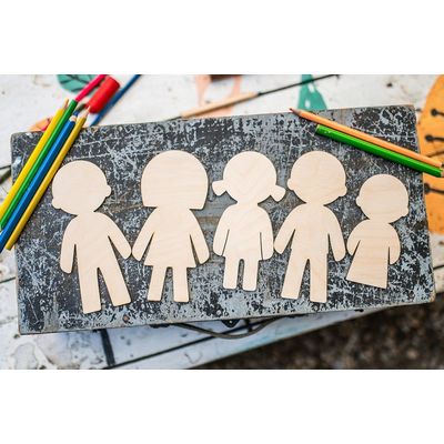 BeWooden Maluj a obkresluj - Rodina