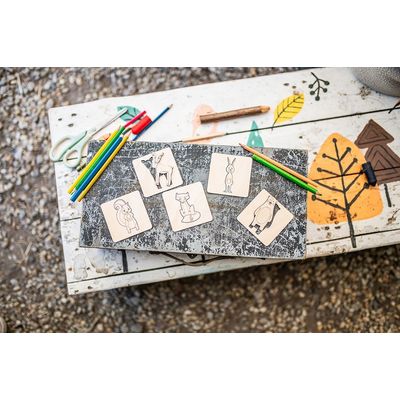 BeWooden Lišácké vkládací puzzle 4 v 1 - Lišárna