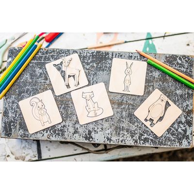 BeWooden Lišácké vkládací puzzle 4 v 1 - Lišárna