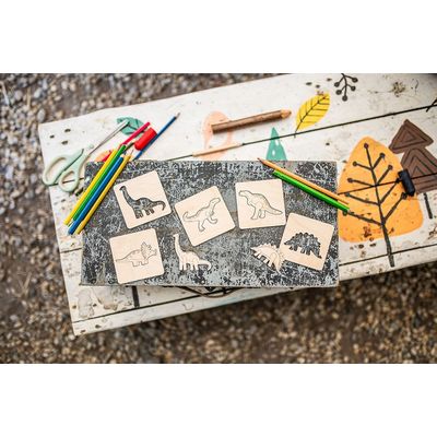 BeWooden Lišácké vkládací puzzle 4 v1 - Dino