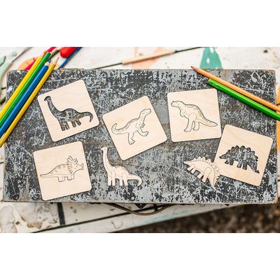 BeWooden Lišácké vkládací puzzle 4 v1 - Dino