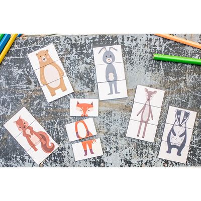 BeWooden Puzzle Hlava, tělo, nohy - Lišárna