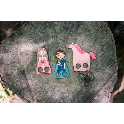 BeWooden Loutkové prstové divadlo - princ, princezna, jednorožec