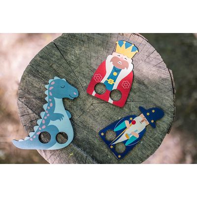 BeWooden Loutkové prstové divadlo - král, kouzelník, drak