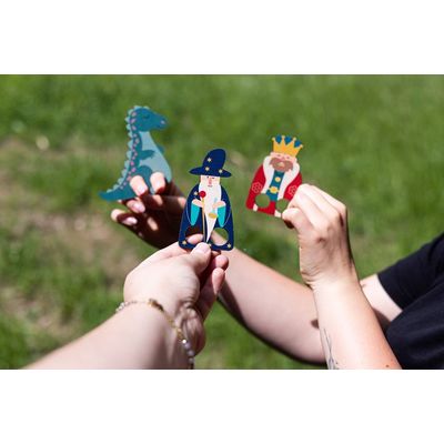 BeWooden Loutkové prstové divadlo - král, kouzelník, drak