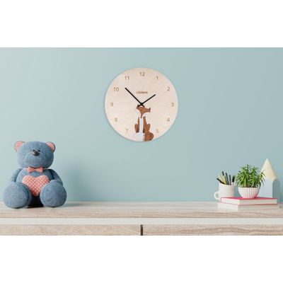 BeWooden Dřevěné hodiny Fox Clock