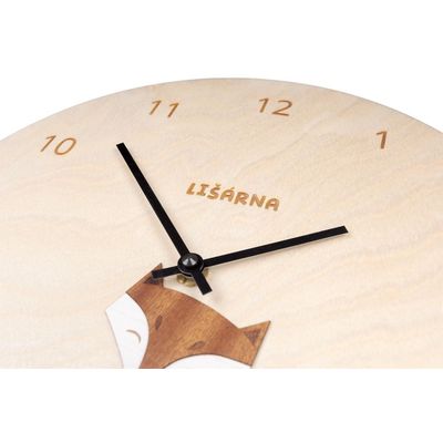 BeWooden Dřevěné hodiny Fox Clock