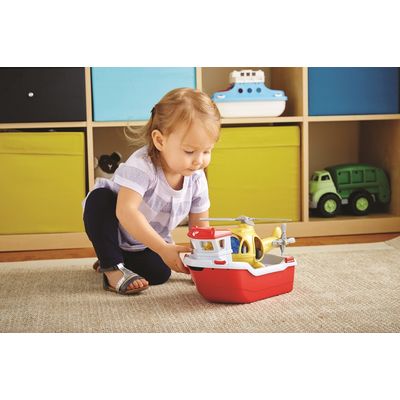 Green Toys Záchranná loď s helikoptérou