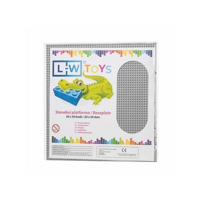 L-W Toys Velká podložka na stavění 50x50 bodů šedá