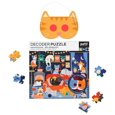 Petit Collage Puzzle kočky 100 ks s 3D brýlemi