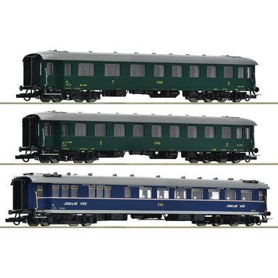 Roco Sada 3 ks osobních vagónů rychlíku DR - 6200036