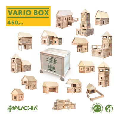 Walachia Dřevěná stavebnice Vario Box 450 dílů